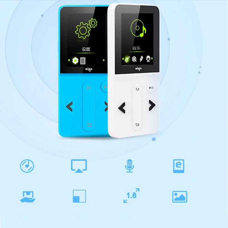 AIGO 207 MP3 плеер HIFI мини-плеер Loseless стерео Спорт портативный музыкальный TFT экран плеер функция записи TF карта