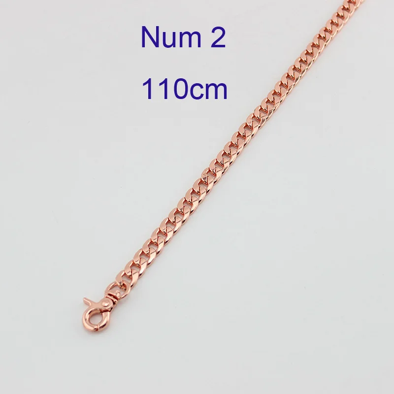 Num 2 110cm 1 шт. 110-120-130см Красивая цепь из розового золота, 3 вида стилей, красивые розовые Золотые женские сумки, кошелек с регулировкой Замена цепочки - Цвет: Num 2 110cm