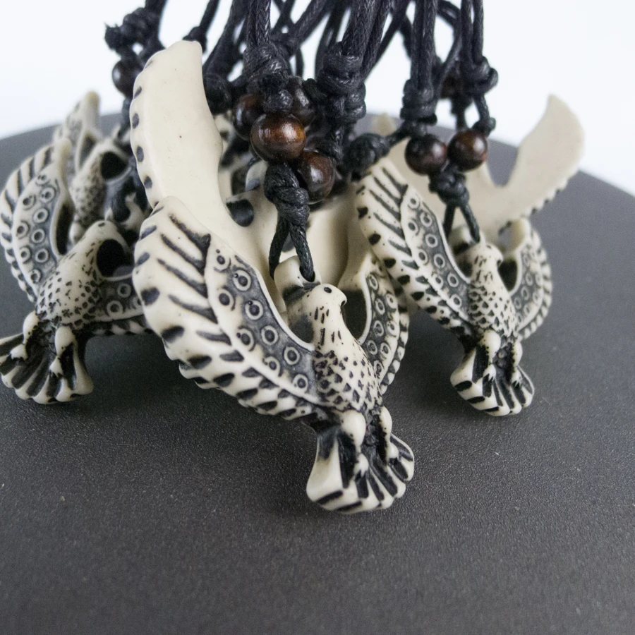 Phoenix Man's Pendant limitation Yak Bone Material Art Necklace Vintage Men's adjustable Rope Necklaces #GZ211 | Украшения и