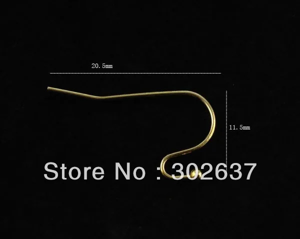 Бесплатная доставка 400 шт Золотой Цвет пластина шарик ушные крючки Серьги