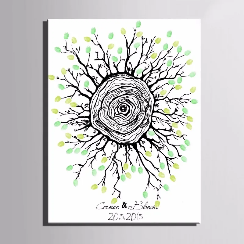 Большой палец цветочное дерево подпись холст живопись летающий путешествие