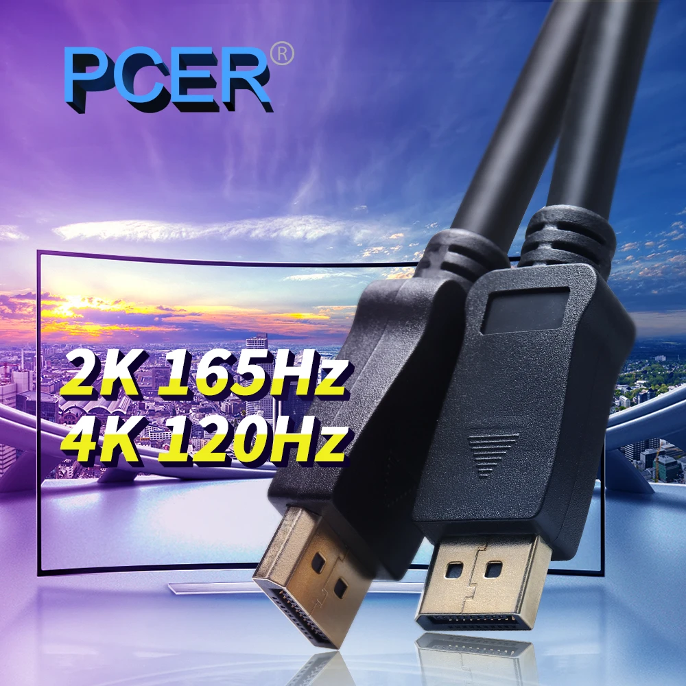 PCER DisplayPort 1 4 кабель 8 K HDR 165Hz 144Hz 60Hz для видео ПК ноутбука тв DP1.4 DP1.2 DP k Версия|Кабели