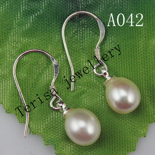 Белый розовый фиолетовый пресноводный жемчуг серьги натуральный шарик ручной