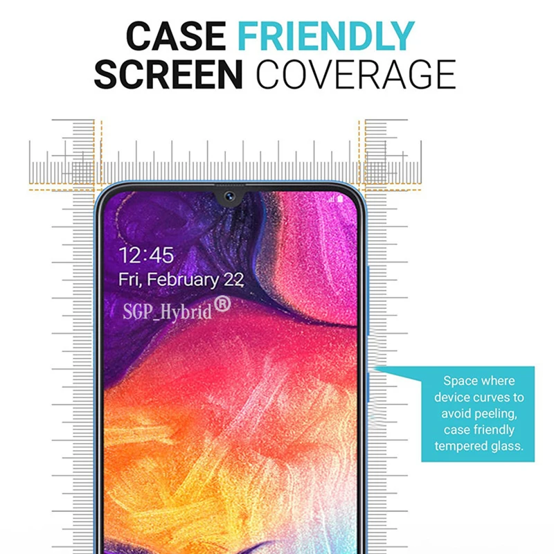 Защитное стекло для экрана Glass On для Samsung Galaxy A50 A70 A40 A30, полное покрытие, закаленное стекло.