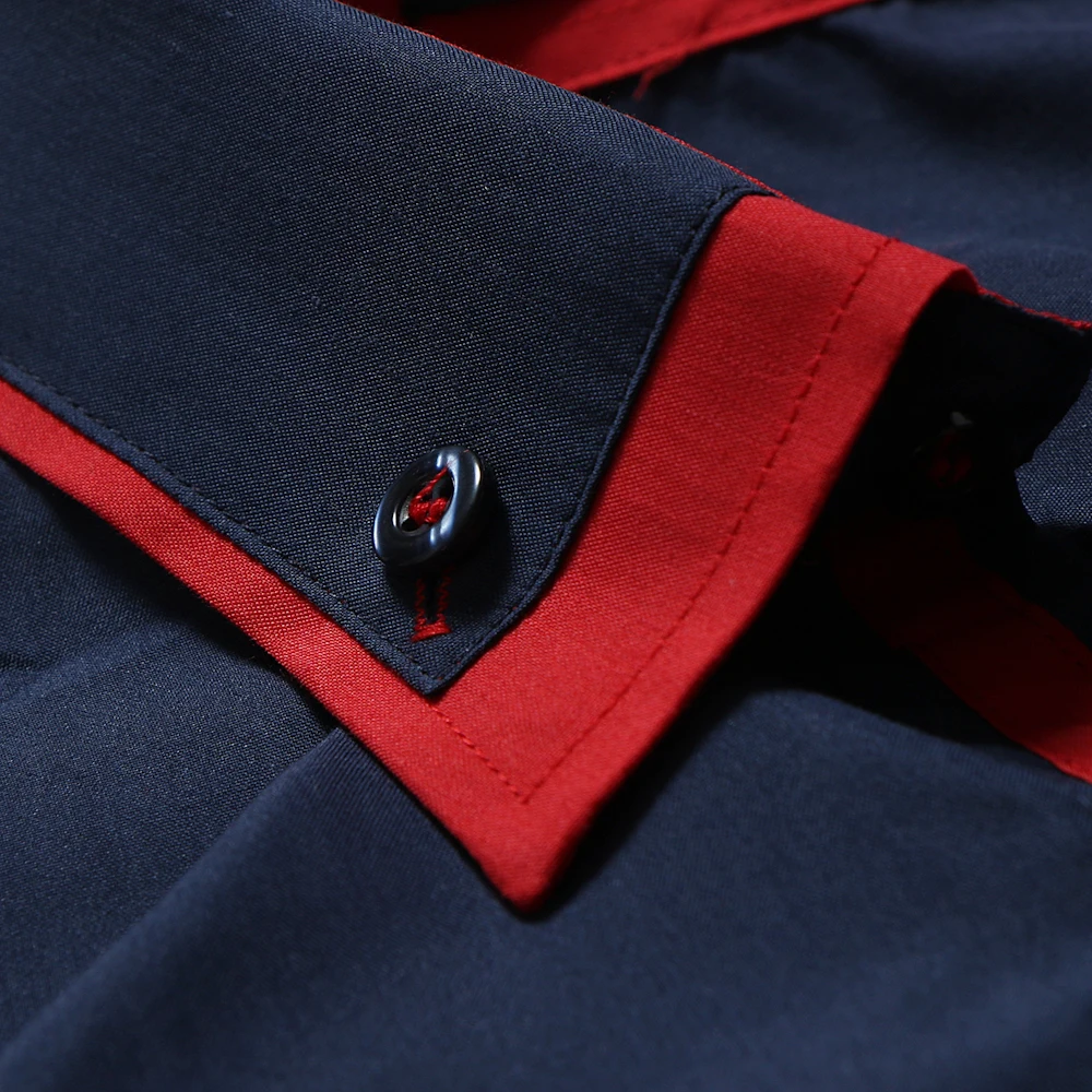 Модный бренд Camisa Masculina, рубашка с длинным рукавом, Мужская Корейская приталенная рубашка с двойным воротником, дизайнерская Повседневная рубашка размера плюс, Черная
