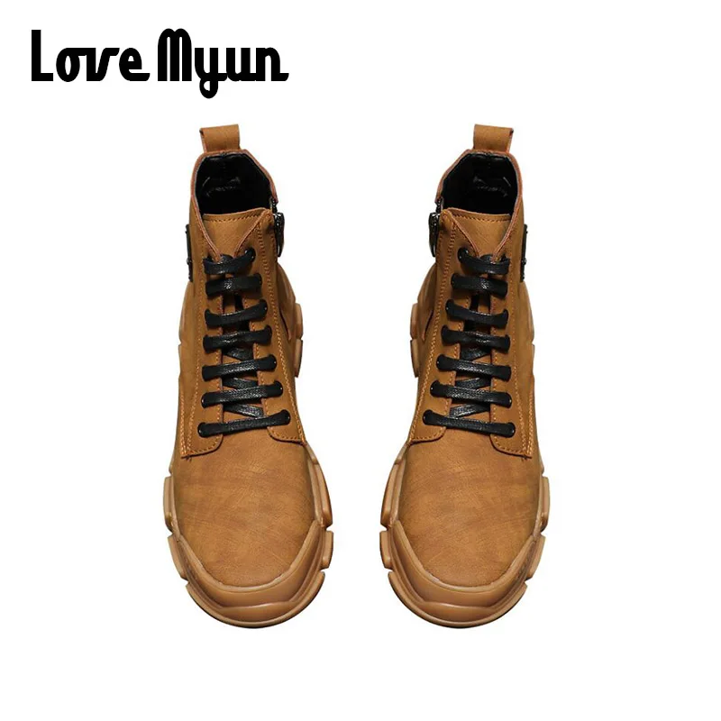 Новинка 2019 осенние модные мужские ботильоны винтажные Нескользящие уличные