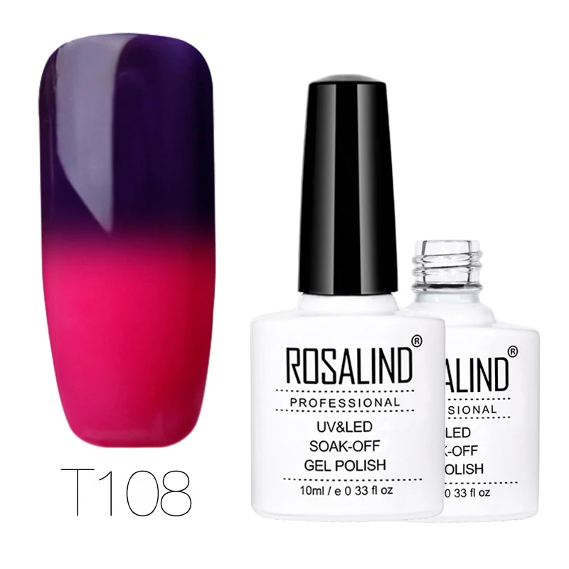 08 ROSALIND 10 мл Гель-лак для ногтей Хамелеон Температура Цвет меняющий лак для ногтей меняющий цвет под воздействием тепла УФ Гель-лак для ногтей - Цвет: 08
