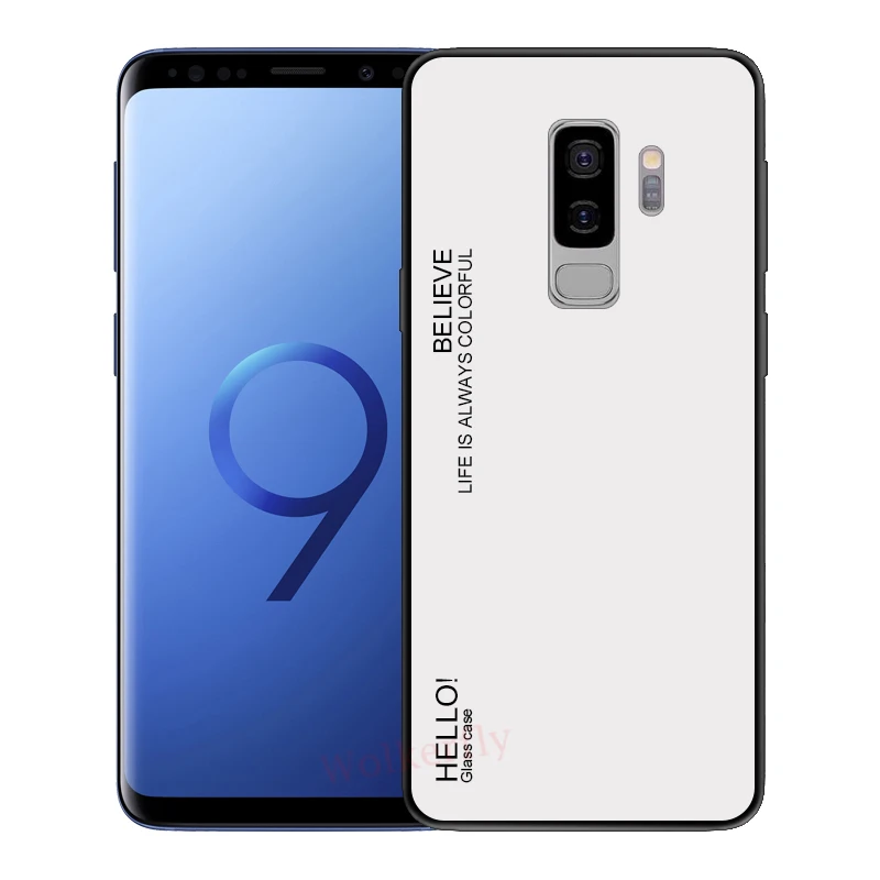 Градиент Стекло чехол для samsung Galaxy J3 J4 J8 J6 плюс J2 Pro J4 Core J3 J5 J7 J1 J5 J7 для задней панели телефона из термопластика чехол - Цвет: white