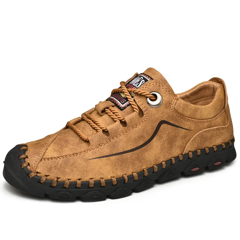 Mens Leather Shoes Vintage Casual 2019 New Arrival Handmade Men Drving Flats Male Footwear Men's Loafers | Обувь