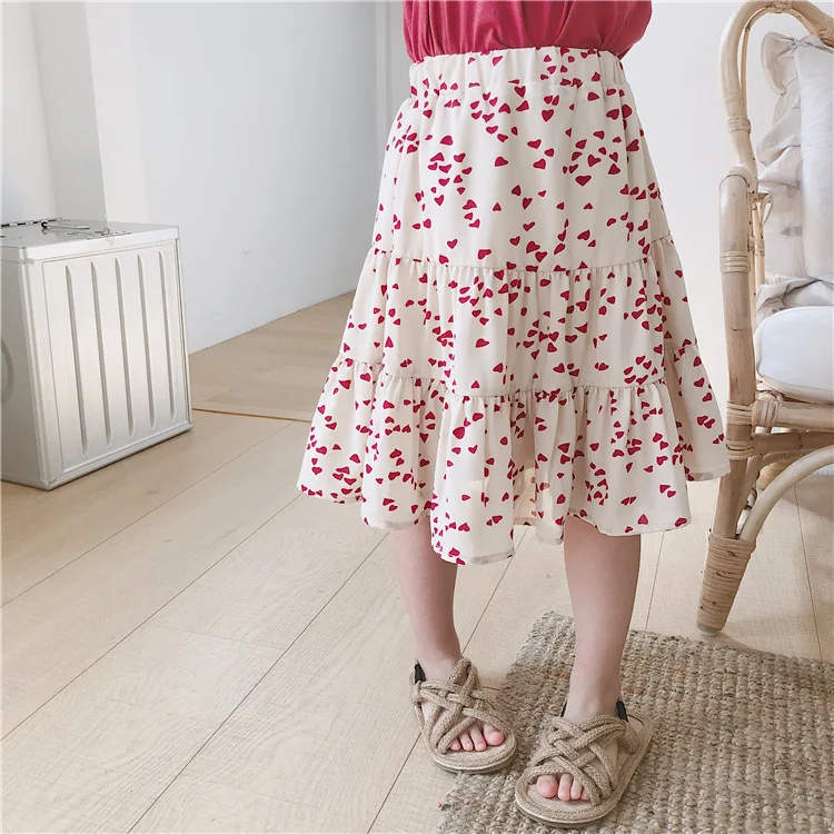 

Юбка для девочек, шифоновая летняя, с принтом, От 2 до 7 лет