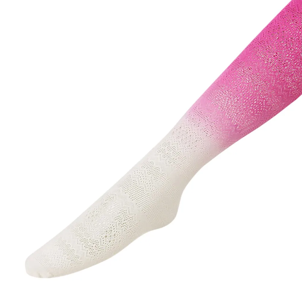 Hot Pink Женские чулки в винтажном стиле, сексуальные колготки с градиентом, колготки для девочек, модные колготки в сеточку, чулки N10 - Цвет: Hot Pink