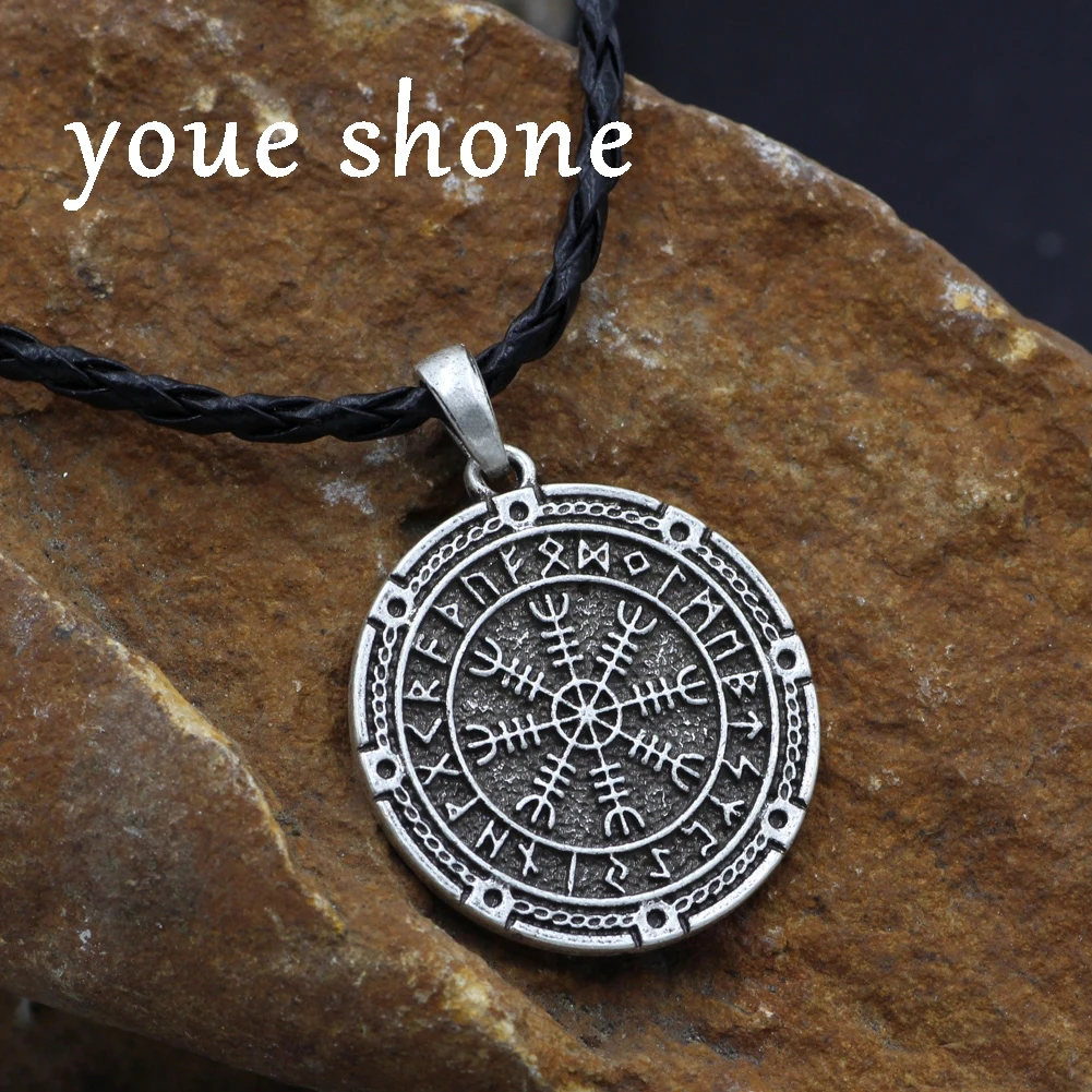 Youe shone мужчины Викинг один символ Рунический амулет узел Vegvisir ожерелье подвеска с