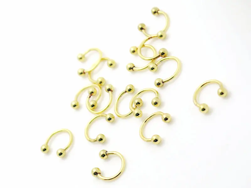 Модные круглые кольца для пирсинга тела 10 шт. ювелирные изделия из стали золотого