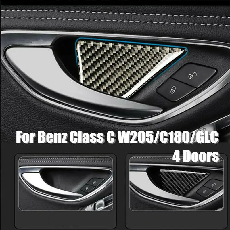 

For Mercedes-Benz New C W205/C180/GLC Carbon Interior Door Handle Cover Trim