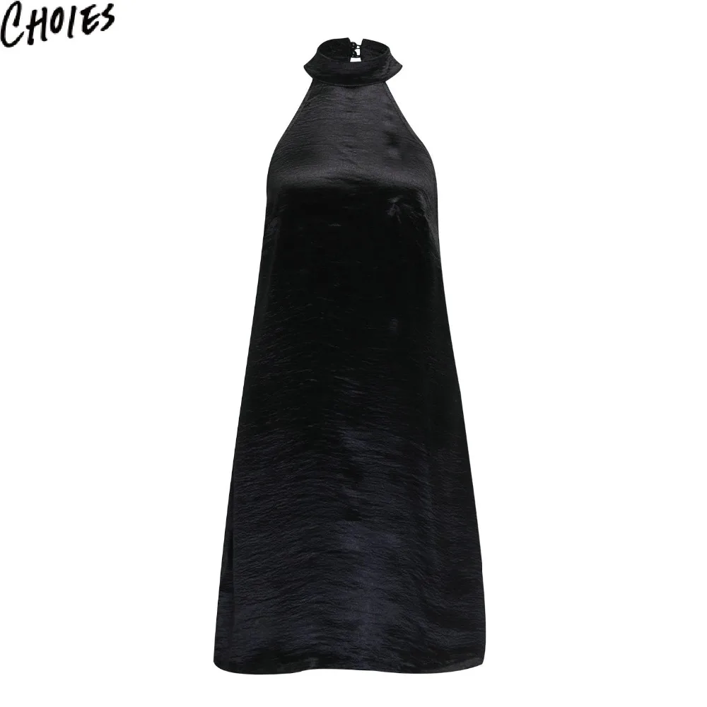 Женское платье с металлическим отливом 3 цвета пикантные низкой спиной короткое