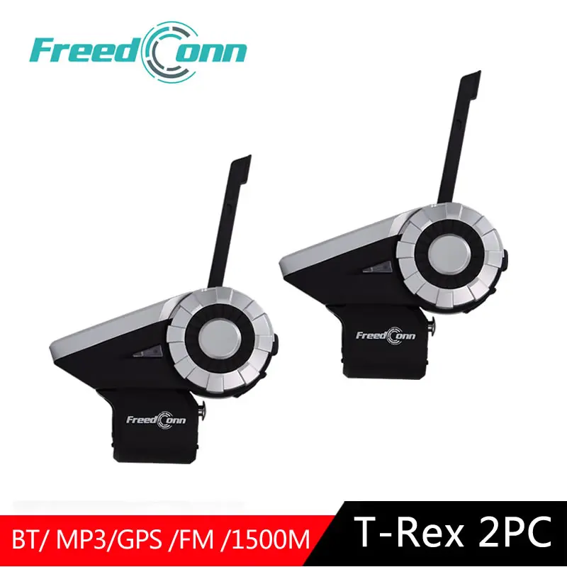 Гарнитура FreedConn T Rex для мотоциклетного шлема 2 шт. Bluetooth внутренняя связь BT