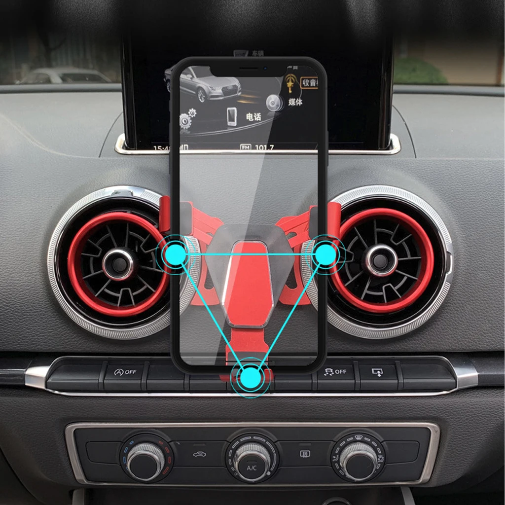 Вращающийся на 360 градусов гравитационный автомобильный держатель телефона на вентиляции для Audi A3 S3 Универсальный Автомобильный gps кронштейн