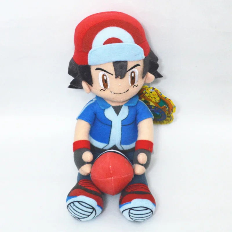 Anime Satoshi Ash Ketchum 30CM Plush Toys Cartoon Soft Stuffed Dolls Children Birthday Gift Free Shipping | Игрушки и хобби