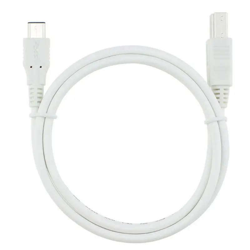 Женский Белый USB 3 1 Тип C Штекерный разъем к Стандартный B кабель для передачи
