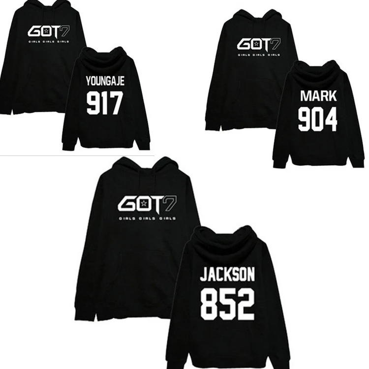 2016 NEW GOT7 KPOP official Same unisex Pullovers Fleece hooded Hoodies k-pop got 7 Korean Style Autumn Winter Sweatshirts coat | Женская