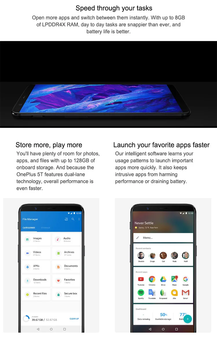 Глобальный Встроенная память ONEPLUS 5T 6/8GB Оперативная память 64/128 ГБ Встроенная память Snapdragon 835 2,4 ГГц OctaCore 6,01 дюймов 2.5D Горилла Стекло 5 Optic AMOLED