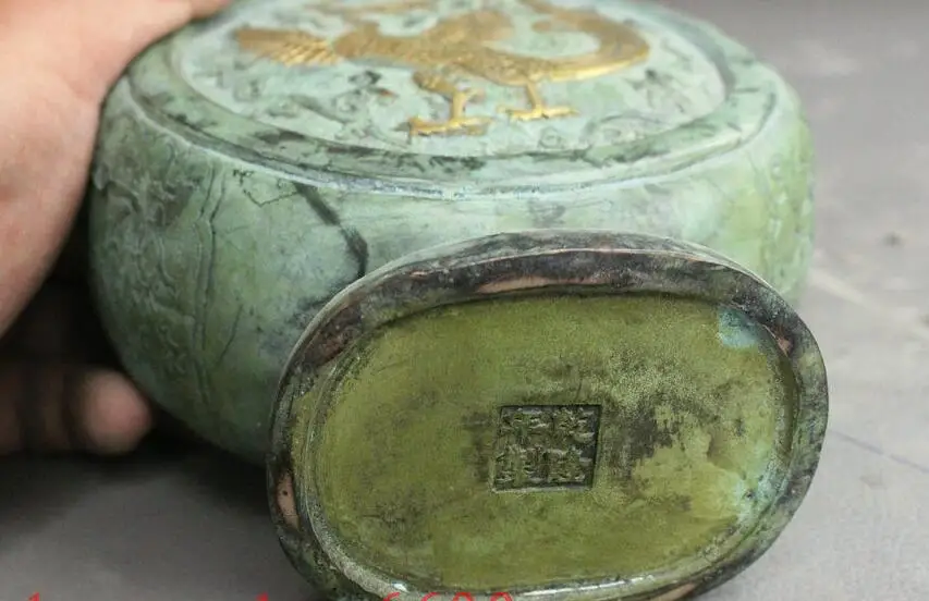 Под знаком Китайской Династии Бронзовый Свинка 2 Феникс Дракона Статуя Ваза