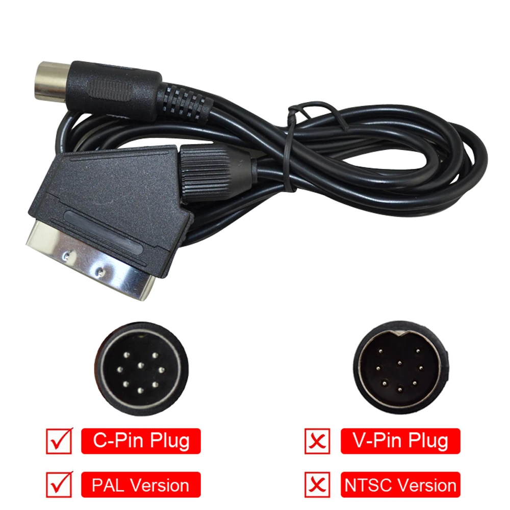 Scart AV кабель для SEGA Genesis Mega Drive MD 1 C-Pin PAL штепсельная вилка европейского стандарта |