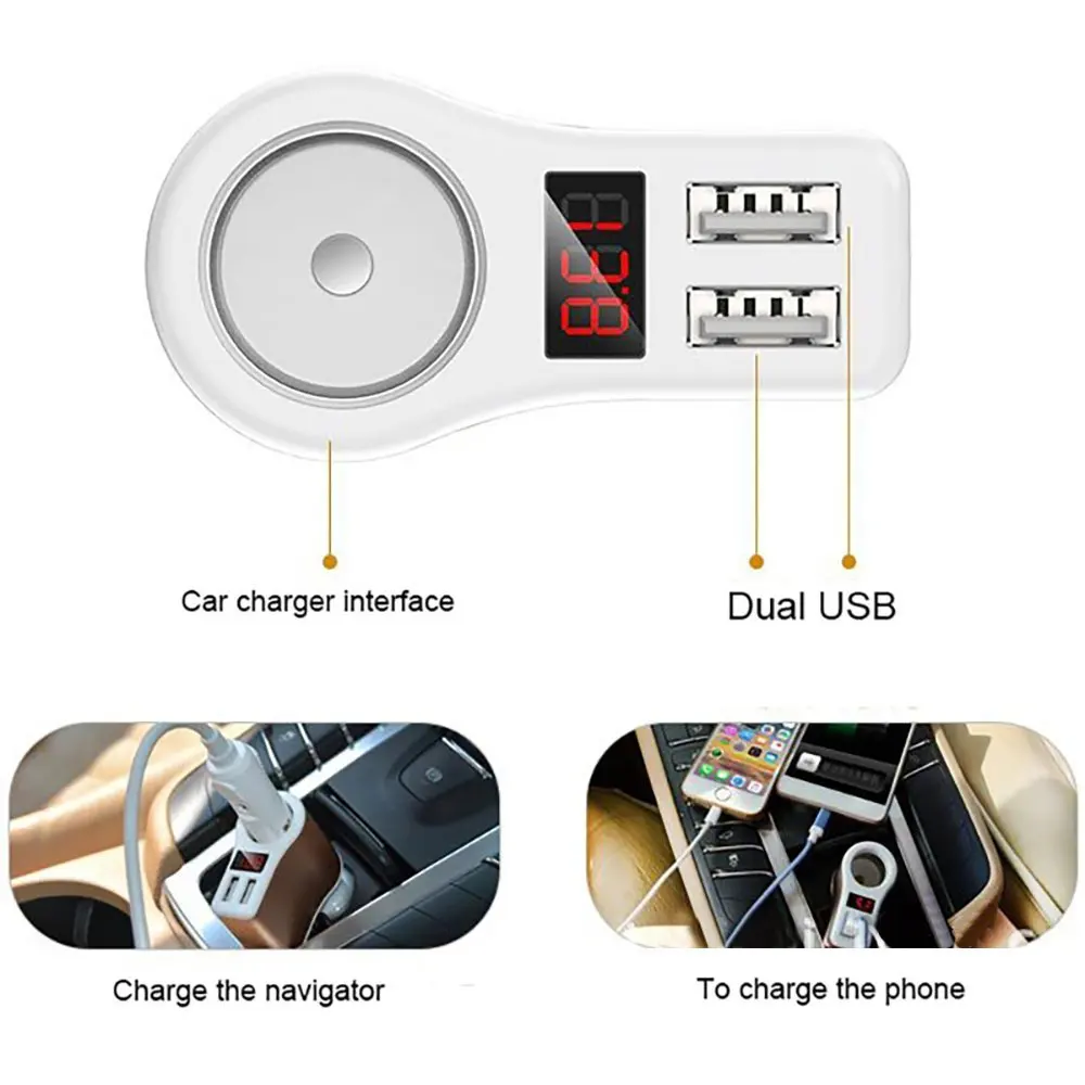 Cargador Usb Авто 3.1A два Переходник для зарядки в машине Быстрая зарядка + гнездо