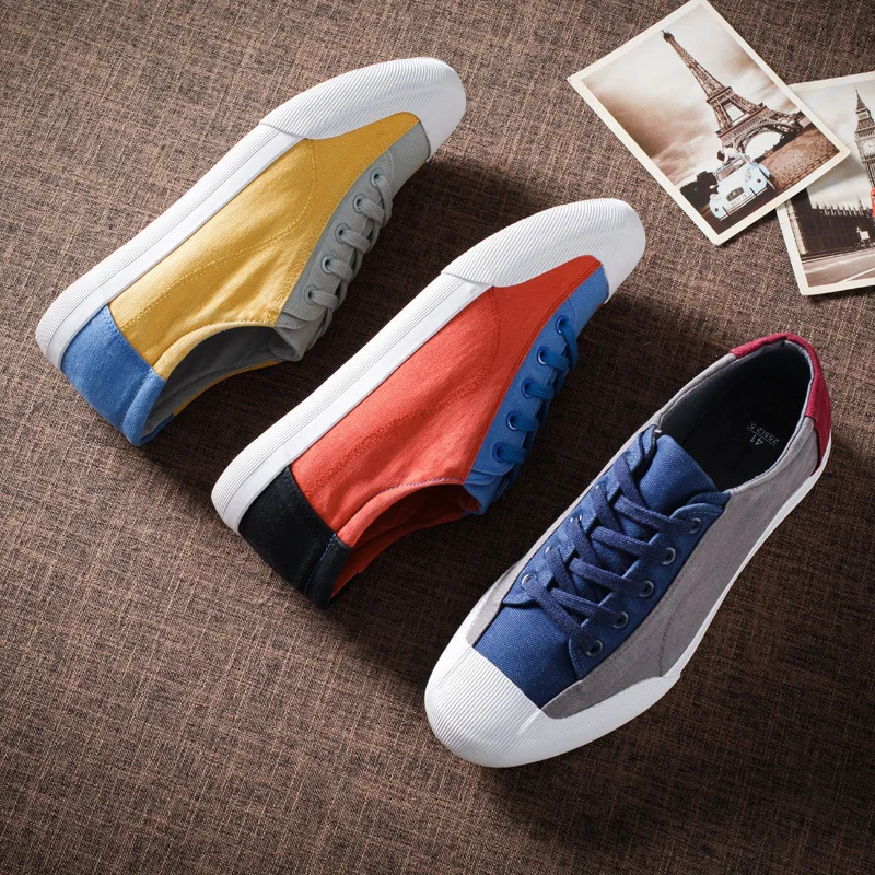 New Summer Canvas Shoes Men Breathable Low Lace Up Casual Retro Mixed Color High Quality Stylish Antiskid Male Sneakers | Обувь