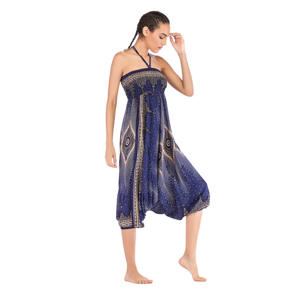 Мужские и женские тайские шаровары Boho Festival Hippy Smock с высокой талией для йоги брюки женские модные однотонные с высокой талией Mulheres# J4