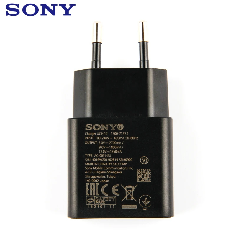 Оригинальное настенное зарядное устройство для быстрой зарядки sony UCH12 для sony Xperia XZ3 XZs XA2 Ultra H4233 type-C кабель адаптер для быстрой зарядки