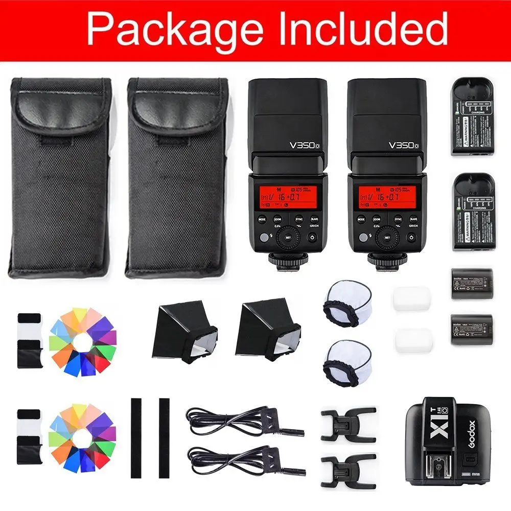 2X Godox V350O 2 4G ttl HSS литий ионная аккумуляторная камера Speedlite Flash с X1T O/Xpro O для камеры