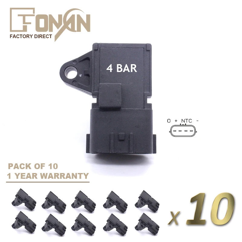 4Bar 80018383 5WK96841 2045431 датчик давления впускного воздуха для Renault Peugeot 405 Kia Pride Hyundai