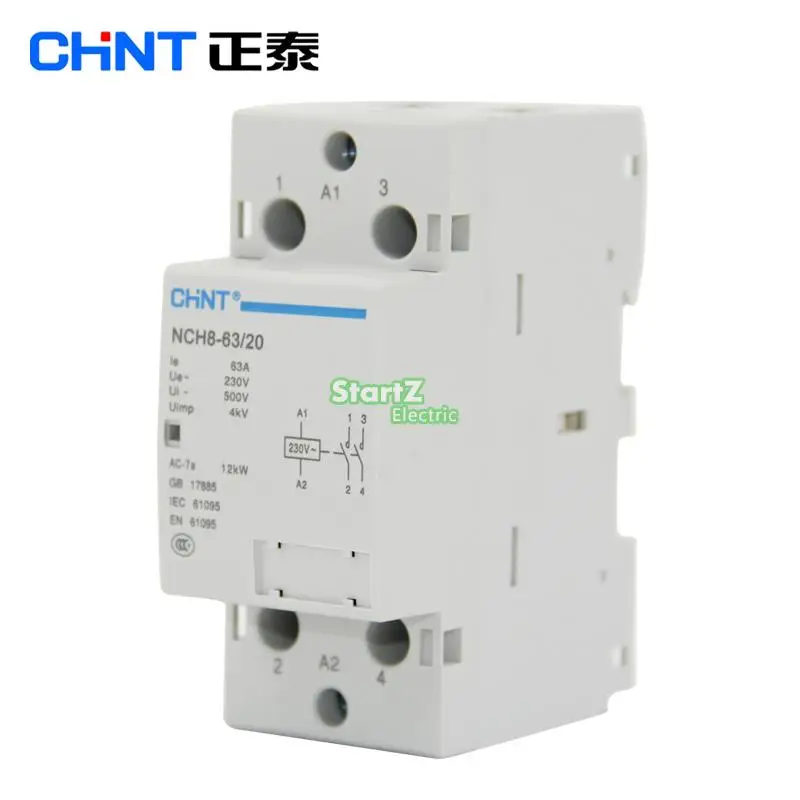 CHNT NCH8-63/20 63A 230V 2NO Din rail AC контактор для дома