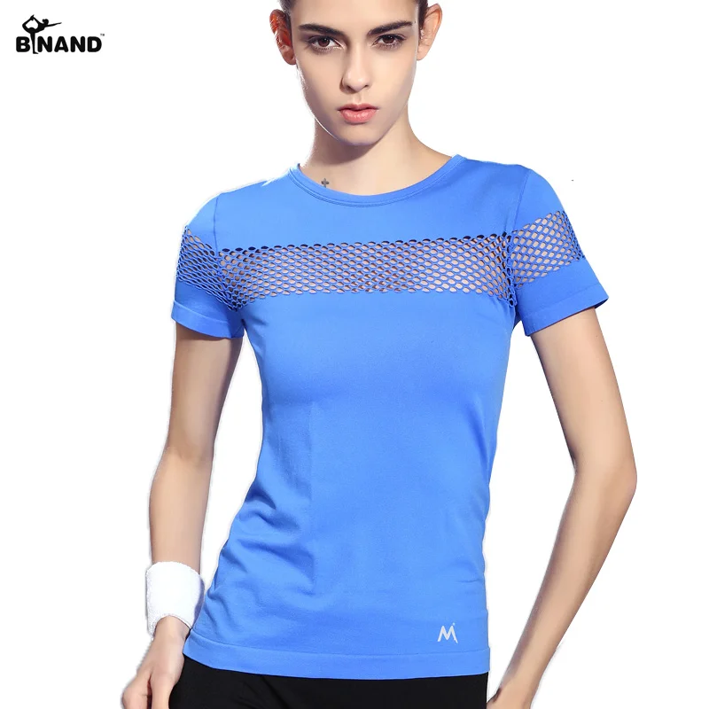 Летний стиль Фитнес Женская спортивная футболка для бега с коротким рукавом