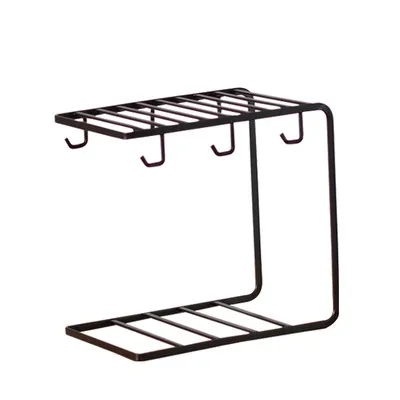 

Iron Storage Rack Paint Spraying Hanger Shelf Kitchen Storage Organizer Coffee Cups Mugs Rack Cup Holder