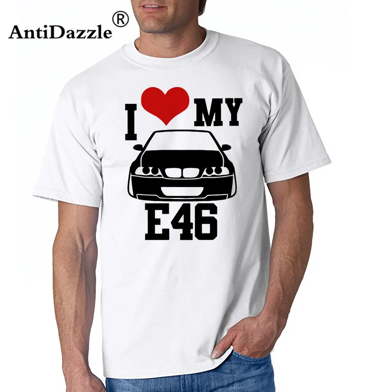 Футболки с надписью I Love My автомобиля E46 смешные футболки для Для мужчин мужские