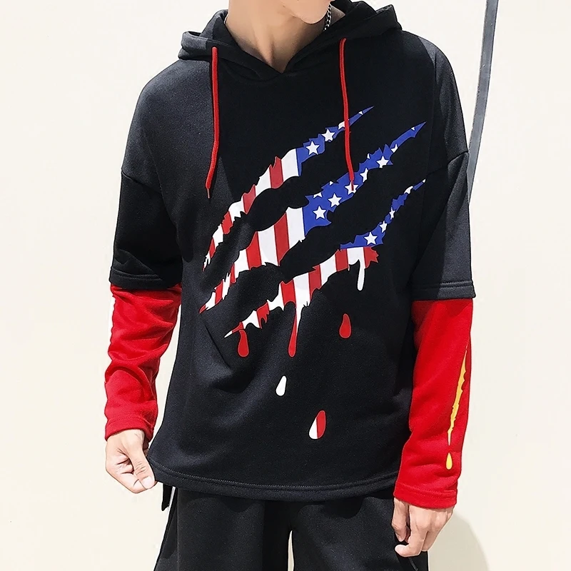 Из хлопка для отдыха модные мужские толстовки с капюшоном длинное пальто