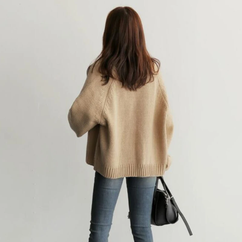 Women Cardigan Knitted Coat Sweater Casual Long Sleeve Solid Tops Cover Up |