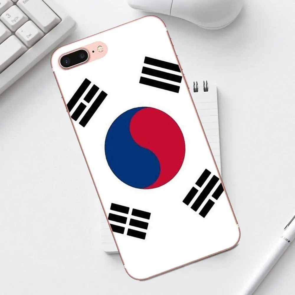 Qdowpz Флаг Южной Кореи для iPhone 4 4S 5 5C SE 6 6S 7 8 Plus X XS Max XR Galaxy A3 A5 J1 J3 J5 J7 2017 милый чехол