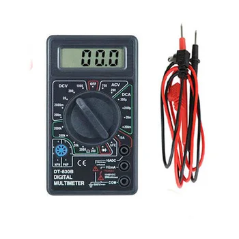 Черный ЖК-цифровой DT-830B-Желтый Вольтметр Омметр Амперметр мультиметр Ручной тестер DT830B AC DC домашний тестер - Цвет: Черный
