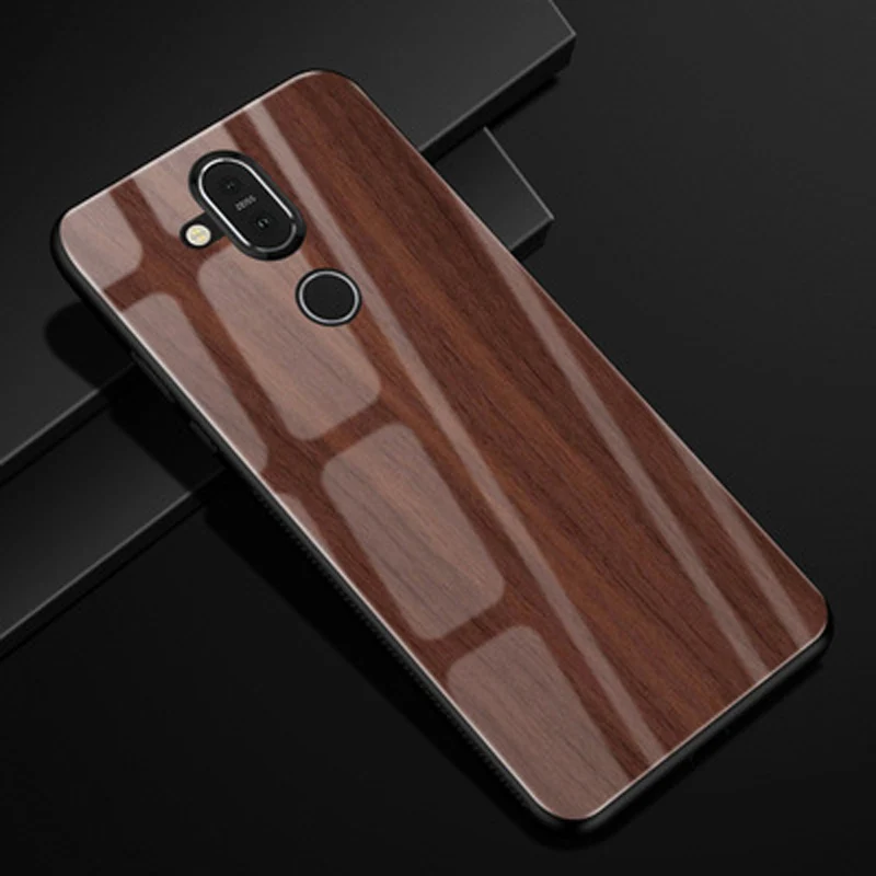 Чехол из закаленного стекла для Nokia 7 1 Plus мягкая силиконовая рамка жесткая задняя