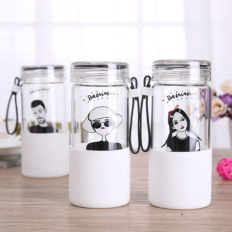 380MLCreative простая прозрачная стеклянная чашка стеклянные фигурки рисунок