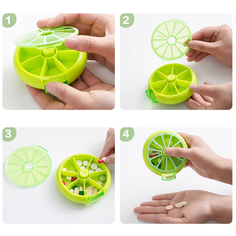 Чанни пилюль коробка недельный крутящийся пиллбокс дорожные Чехлы разветвители