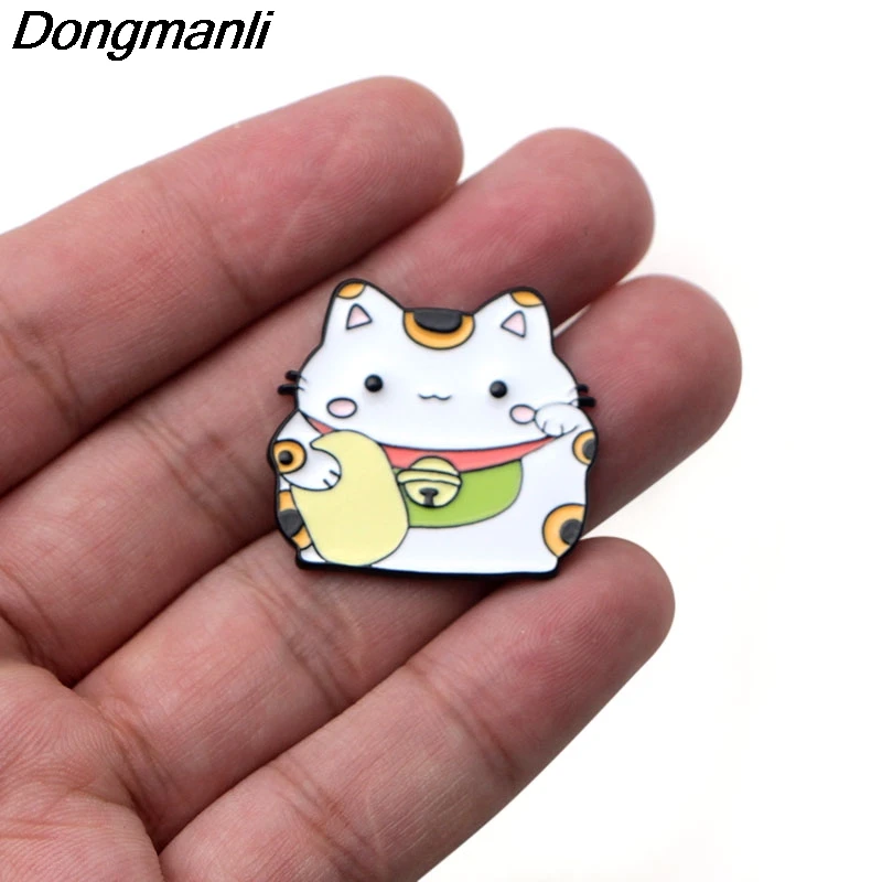 P2719 Dongmanli Япония милые Фортуны кошки эмалированные булавки и броши для женщин