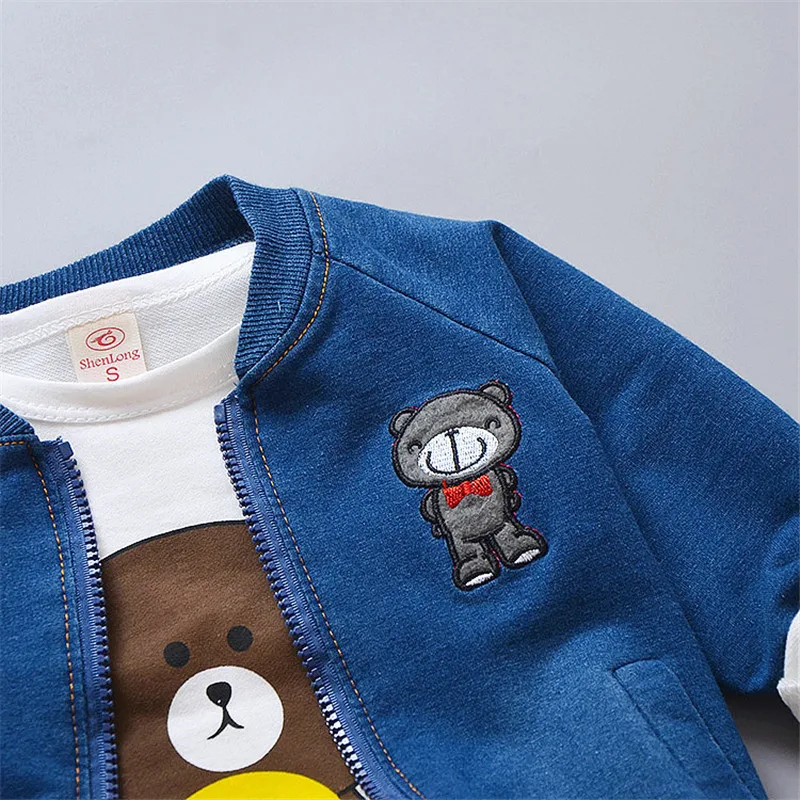 boys clothing 2018 new fashion casual 0-4 years baby boy clothes cartoon coat+T-shirt+pant set | Детская одежда и обувь