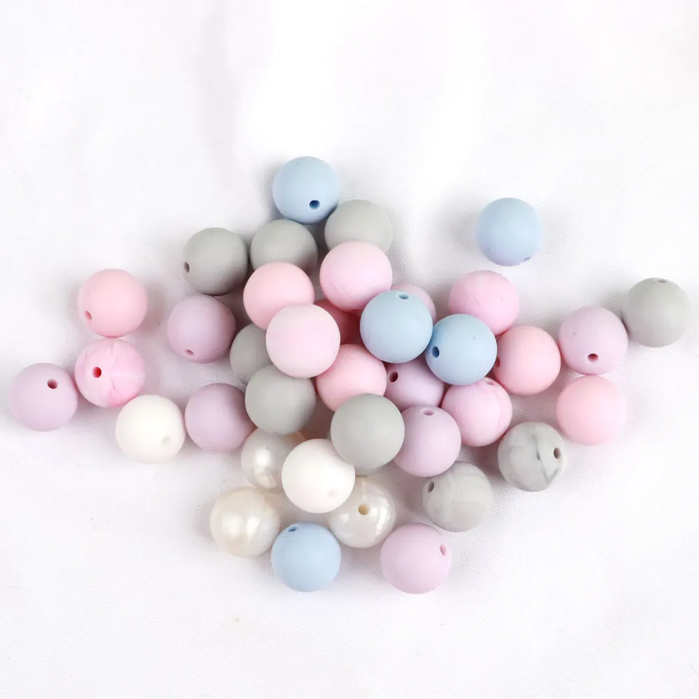 TYRY.HU 100pc Round Silicone Beads Food Grade Nursing Bead Teething For Baby Teethers Necklace DIY BPA Free 12mm | Украшения и