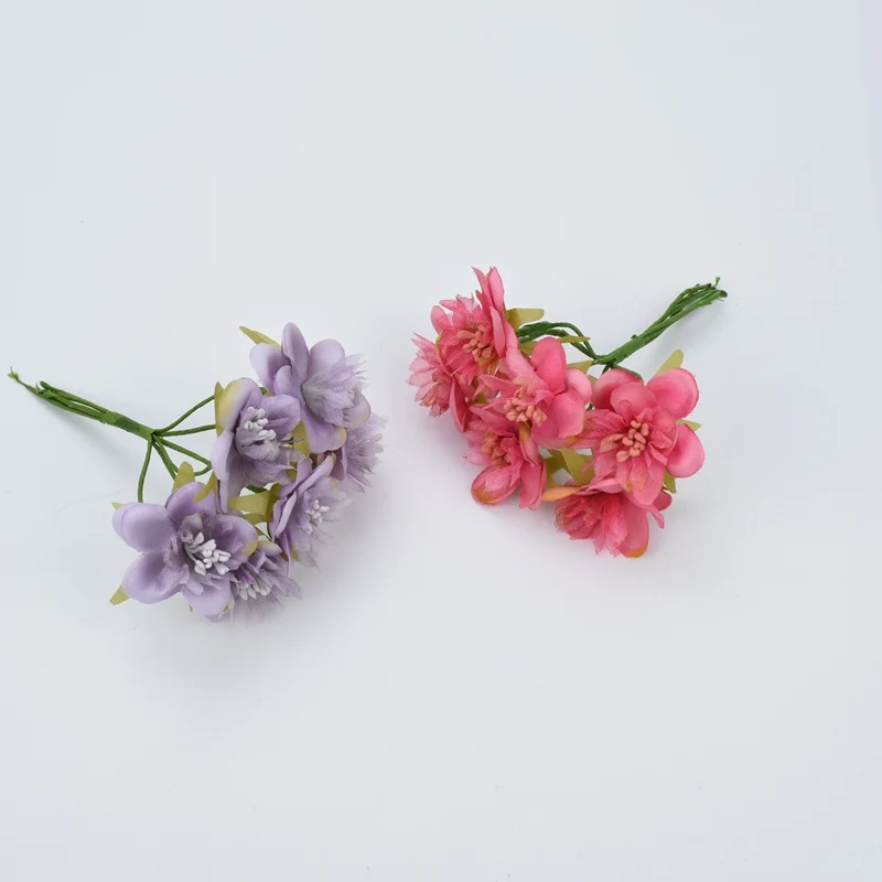 Искусственные цветы 6 шт./лот сделай сам свадебный Декор для дома рождественские