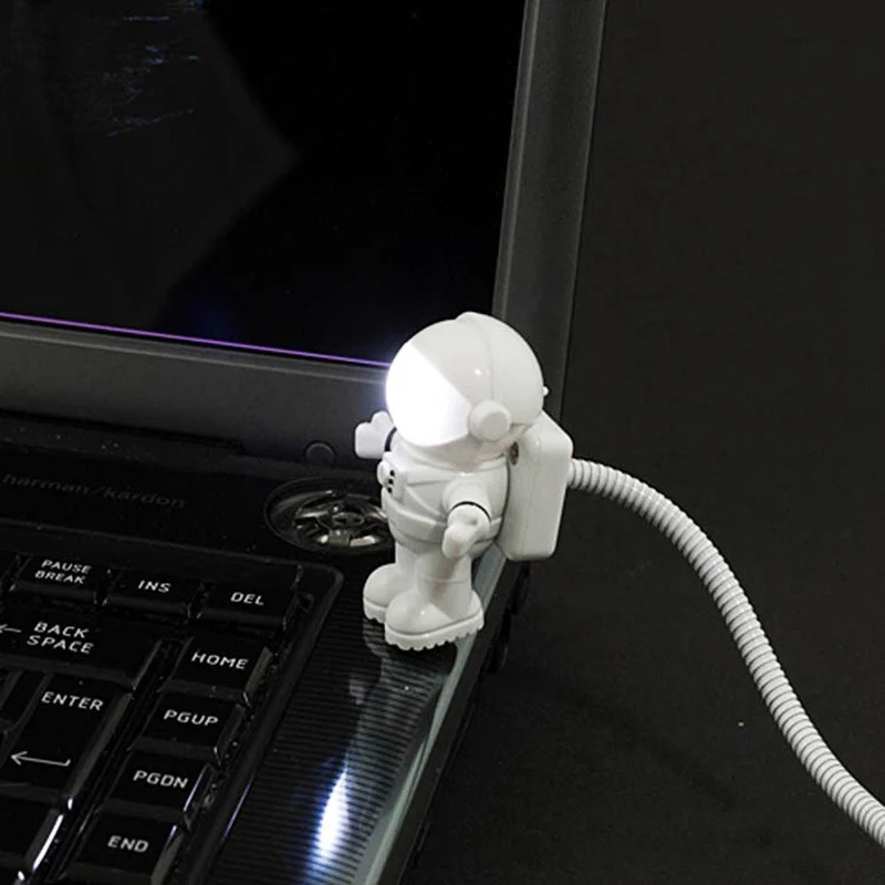 Белый гибкий светодиодный Светильник-ночник с usb-трубкой космонавта для компьютера, ноутбука, ПК, ноутбука, чтения, портативный DC 5V