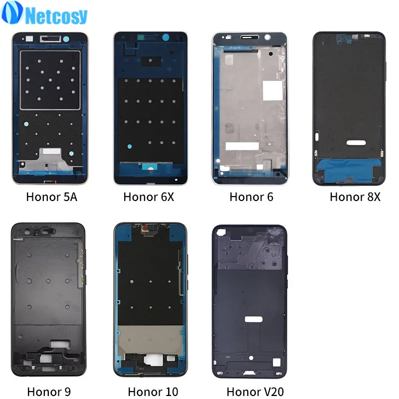 Netcosy ЖК-рамка для huawei Honor 5A 6X передняя крышка корпуса средняя рамка запасные части для huawei Honor 6 10 8X9 V20